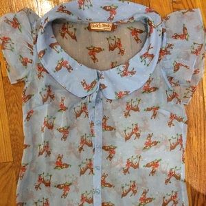 Deer sheer blouse by Tatiana